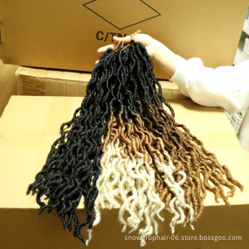 Julianna Synthetic  Crochet Braid Hair Extensions 18 Inch Pre Looped  Ombre Curls Wholesale Ot30 Wavy Hair